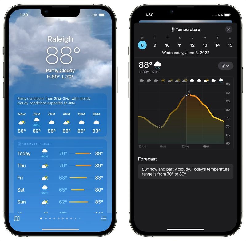 蘋果全新iOS 16天氣App體驗，集成Dark Sky技術(shù)